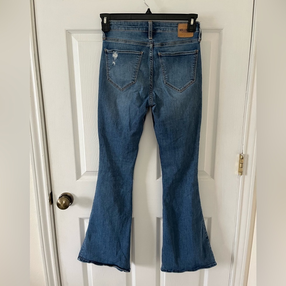 Hollister Distressed High Waisted Flare Jeans - Picture 2 of 3